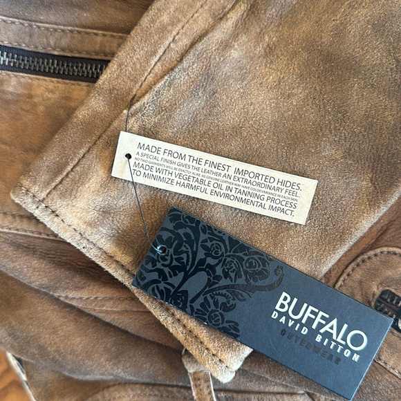 BUFFALO David Bitton brown leather jacket - sz L - Picture 14 of 14